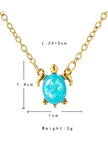 Collar con colgante tortuga - Amarillo Oro - Ver 4