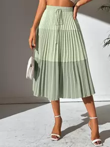 Chiquease Ombre Print Pleated Skirt - Multicolor - View 1