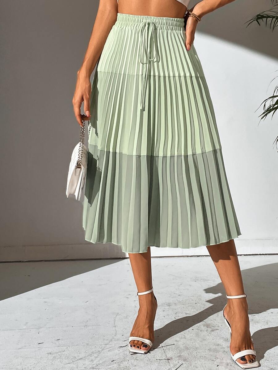 Chiquease Ombre Print Pleated Skirt - Multicolor - View 1