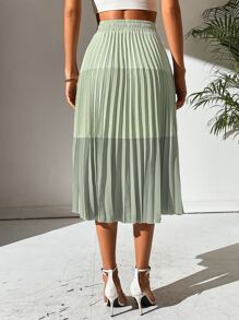 Chiquease Ombre Print Pleated Skirt - Multicolor - View 2