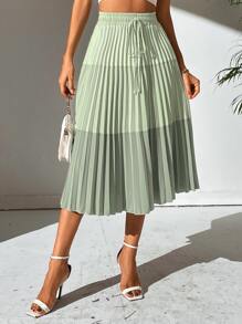 Chiquease Ombre Print Pleated Skirt - Multicolor - View 3