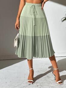 Chiquease Ombre Print Pleated Skirt - Multicolor - View 4