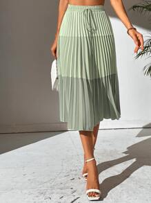 Chiquease Ombre Print Pleated Skirt - Multicolor - View 5