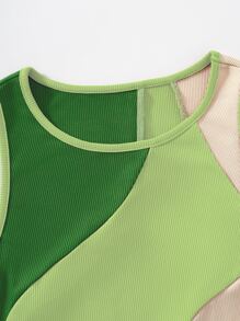 SHEIN Unity 拼色背心上衣，外出時尚搭配 - 彩色 - 查看 3