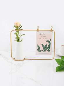 1 件多功能金屬相框裝飾帶瓶子,金色鐵藝家居桌面裝飾 - 金色 - 查看 1