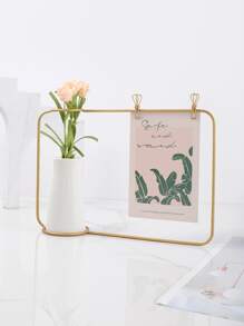 1 件多功能金屬相框裝飾帶瓶子,金色鐵藝家居桌面裝飾 - 金色 - 查看 2