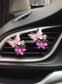 2入組蝴蝶形狀汽車出風口夾 - 彩色 - 查看 2