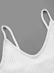EURMUSE Solid Crop Cami Top - White - View 3