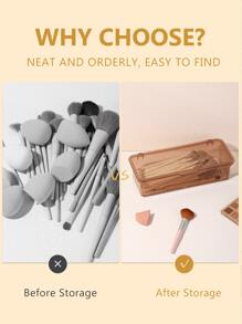 1入組化妝刷收納盒 - 棕色 - 查看 3