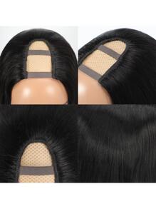 Straight Hair U-Part Wig 100% Real Remy Natural Black Color Short Short Human Hair Machine Made Bob Wig Beginner Friendly Natural Invisible Edge For Woman - SNatural - View 7