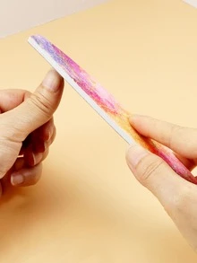 3入組大理石圖案金屬亮絲指甲銼 - 彩色 - 查看 2