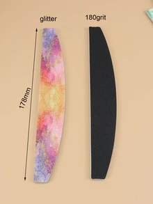 3入組大理石圖案金屬亮絲指甲銼 - 彩色 - 查看 4