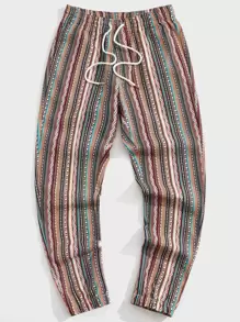 Manfinity VCAY Men Striped & Geo Print Trousers - Multicolor - View 1