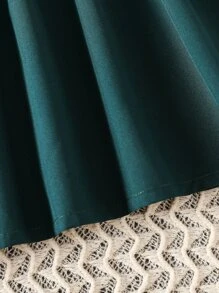 SHEIN Girls Colorblock & Plants Print Ruffle Trim Dress - Multicolor - View 7