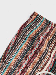 Manfinity VCAY Men Striped & Geo Print Trousers - Multicolor - View 3