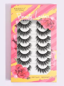 MAANGE 8 cặp mi giả tự nhiên, mềm mại, thích hợp sử dụng hàng ngày, kiểu hoạt hình, vật dụng cần thiết khi đi du lịch. - màu đen - Xem 1