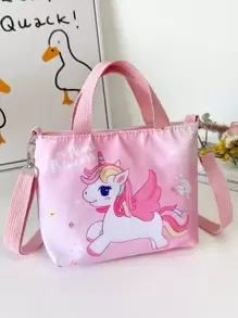 Bolso de mano y bandolera para adolescentes, adecuado para salidas diarias, viajes, compras y compras en la calle - Rosa - Ver 4