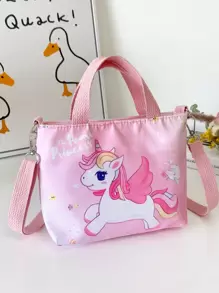 Bolso de mano y bandolera para adolescentes, adecuado para salidas diarias, viajes, compras y compras en la calle - Rosa - Ver 6