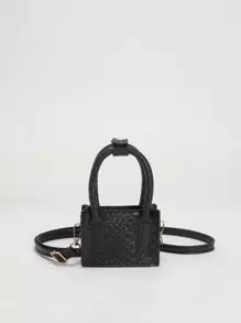 2023 New Korean Style Bag, And Unique Fashionable Casual Shoulder Crossbody Bag With Chic Texture - Black - View 2
