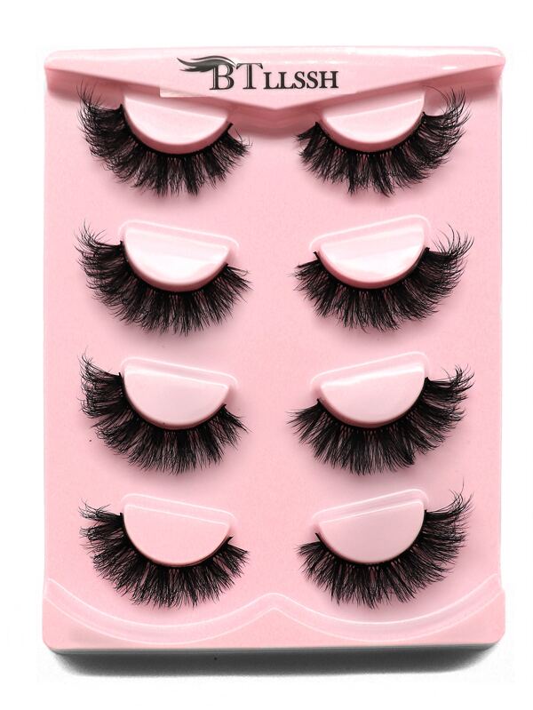 4pairs Full Strip Cat Eye False Eyelashes SHEIN UK
