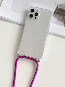 Minimalist Adjustable Shoulder Strap Compatible With IPhone 17/17 Air/17 Pro/17 Pro Max/16/16 Pro/16 Pro Max/16E, Women's Anti-Drop Soft Protective Phone Case - Clear - View 4