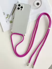 Minimalist Adjustable Shoulder Strap Compatible With IPhone 17/17 Air/17 Pro/17 Pro Max/16/16 Pro/16 Pro Max/16E, Women's Anti-Drop Soft Protective Phone Case - Clear - View 6