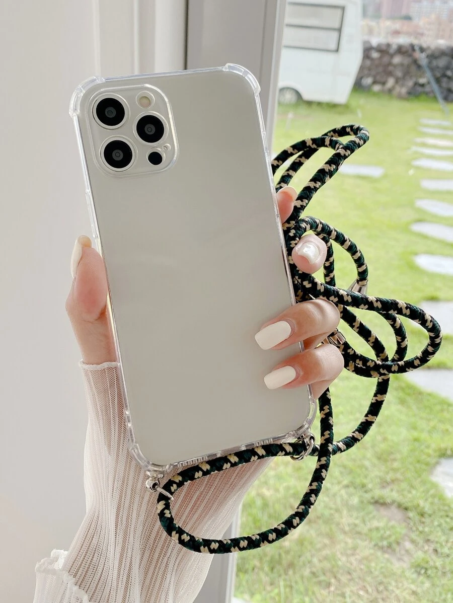 简约可调节肩带适用于 17/17 Air/17 Pro/17 Pro Max/16/16 Pro/16 Pro Max/16E，女式防摔软保护手机壳 - 無色 - 查看 1