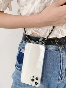 简约可调节肩带适用于 17/17 Air/17 Pro/17 Pro Max/16/16 Pro/16 Pro Max/16E，女式防摔软保护手机壳 - 無色 - 查看 2