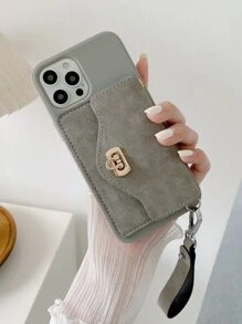 新款斜挎零钱包适用于 17/17 Air/17 Pro/17 Pro Max/16/16 Pro/16 Pro Max/16E 手机壳，女式防摔软保护套 - 灰色 - 查看 1