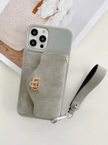 新款斜挎零钱包适用于 17/17 Air/17 Pro/17 Pro Max/16/16 Pro/16 Pro Max/16E 手机壳，女式防摔软保护套 - 灰色 - 查看 5