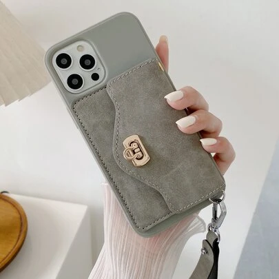 新款斜挎零钱包适用于 17/17 Air/17 Pro/17 Pro Max/16/16 Pro/16 Pro Max/16E 手机壳，女式防摔软保护套