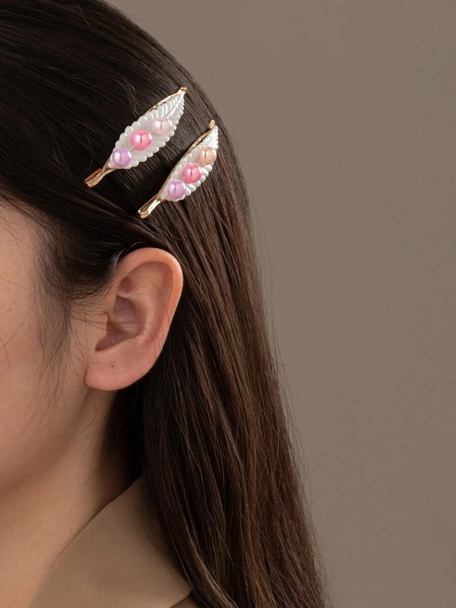 2 piezas Horquilla con diseño de bola con diseño de hoja