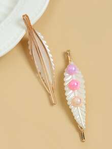 2 piezas Horquilla con diseño de bola con diseño de hoja