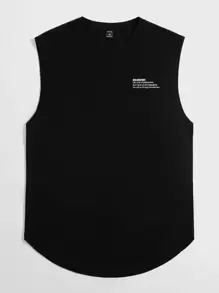 Manfinity VCAY Men Slogan Graphic Tank Top - Black - View 1