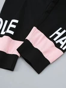 Toddler Girls Letter Graphic Colorblock Tee & Sweatpants