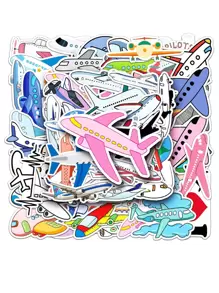 50pcs Cartoon Airplane Pattern Sticker - Multicolor - View 1
