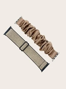 2入組金屬亮絲和大腸髮圈設計錶帶適用於Apple Watch - 彩色 - 查看 2