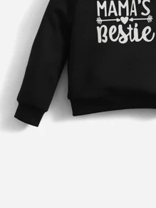 SHEIN Baby Boy Letter Graphic Sweatshirt - Black - View 4