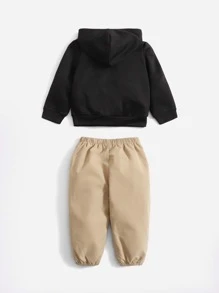 SHEIN Đứa bé trai In Gamepad Áo Hoodie & Quần - Nhiều màu - Xem 2