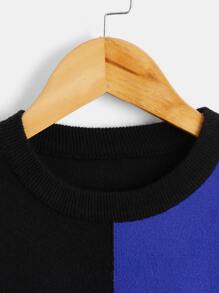 Niños Jersey panel en contraste - Negro - Ver 4