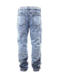 Men Palm Print Zipper Fly Jeans - Medium Wash - View 2