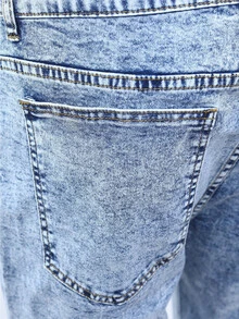 Men Palm Print Zipper Fly Jeans - Medium Wash - View 4