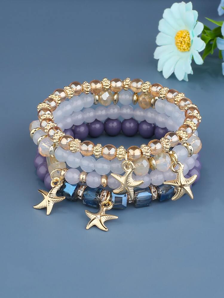 4pcs Butterfly Pendant Combination Jewelry Bracelet