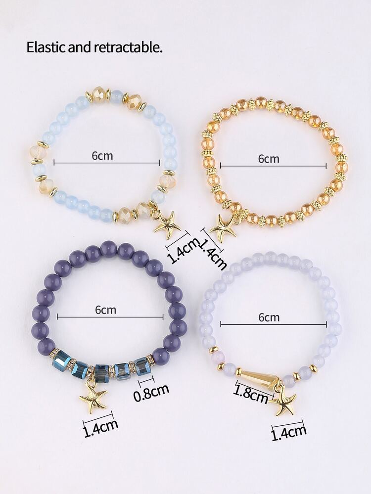 4pcs Butterfly Pendant Combination Jewelry Bracelet