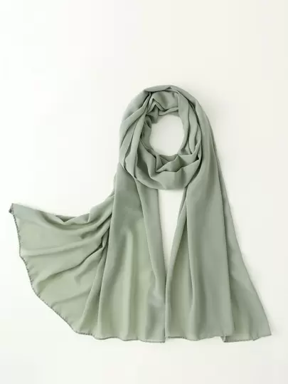 1pc Ladies' Solid Color Hijab Chiffon Scarf Suitable For Daily Wear Abaya Accessories Women Veil