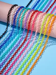 1/6/12/24pcs Multi-Color Fashionable Acrylic Chain Accessories, Suitable For DIY Necklace, Bracelet, Eyeglasses, Mask Chain, Bag Pendant - Multicolor - View 12