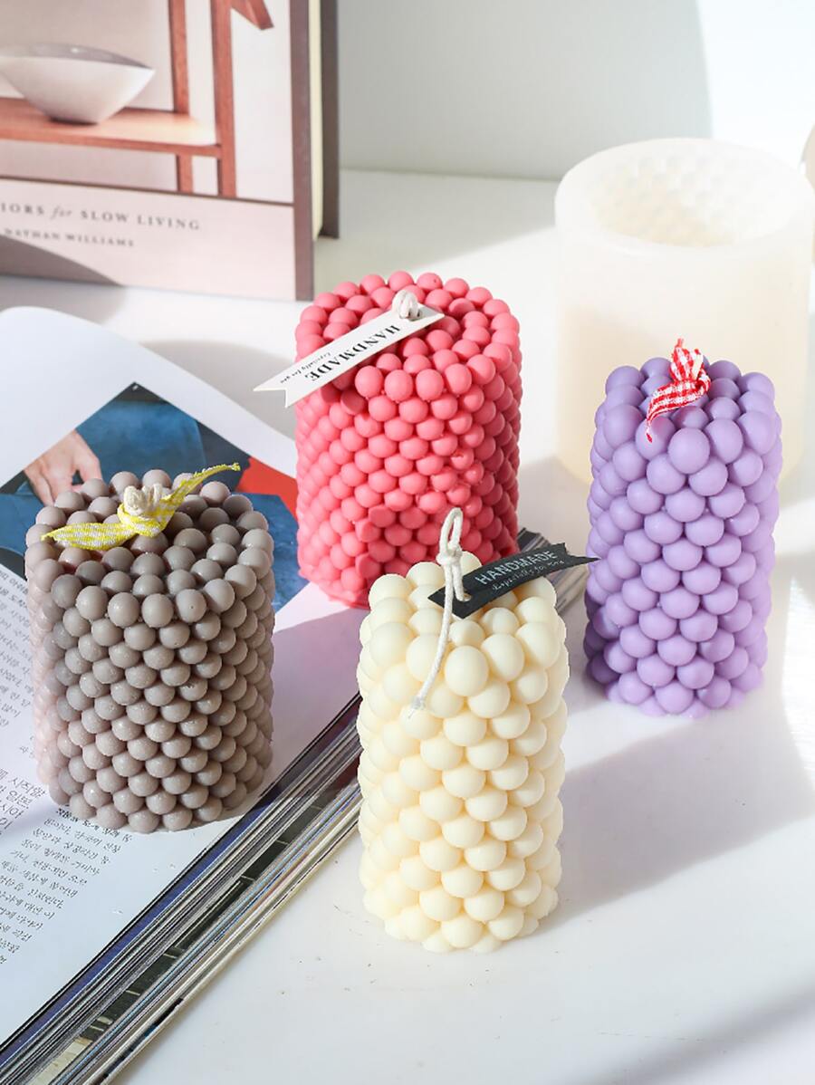 1pc DIY Candle Mold, White Silicone Cylinder Candle Mold, Scented