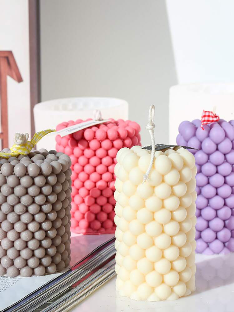 1 st DIY Kaarsenmal, Witte Siliconen Cilinder Kaarsenmal, Geurkaarsmal Voor DIY - Wit - Bekijken 5