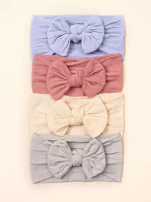 4pcs Baby Bow Decor Headband - Multicolor - View 1