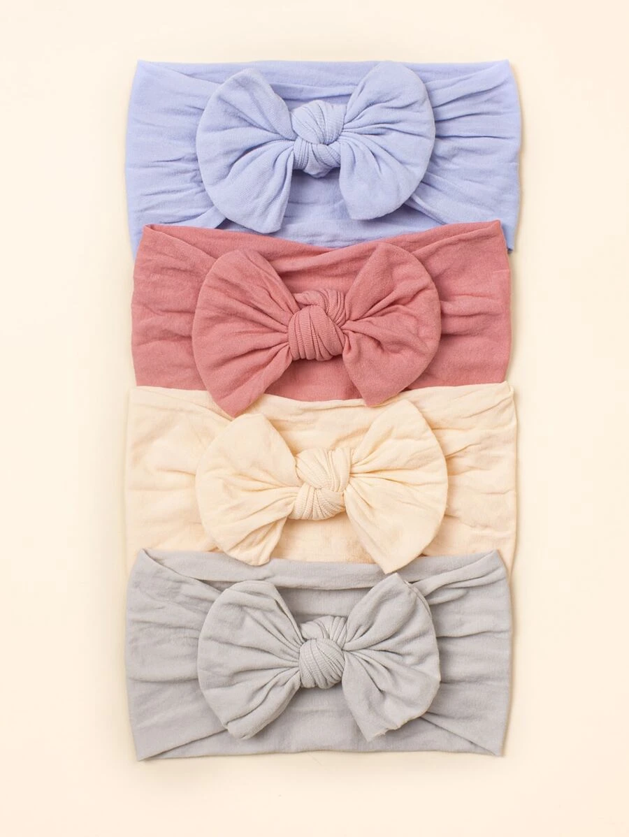 4pcs Baby Bow Decor Headband - Multicolor - View 1